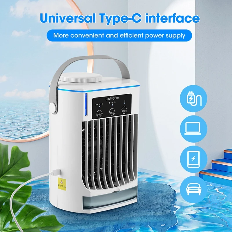 Air Cooler Household Spray Humidifier Fan Water Cooled Air Conditioning Fan USB Desktop Cooling Fan Air Conditioner
Air Cooler Household Spray Humidifier Fan Water Cooled Air Conditioning Fan USB Desktop Cooling Fan Air Conditioner
