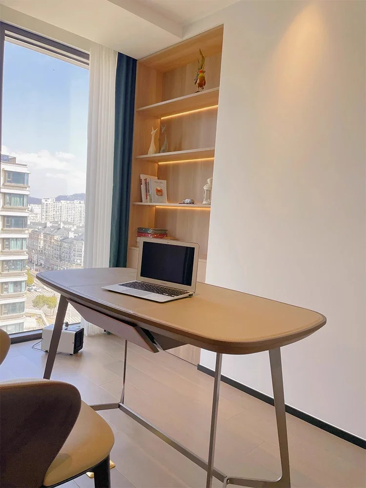 Luxury Minimalist Office Desk Creative Italian Saddle Leather Computer Modern Simple Desk Work Table Mesa Office Furniture KMOD
Luxury Minimalist Office Desk Creative Italian Saddle Leather Computer Modern Simple Desk Work Table Mesa Office Furniture KMOD