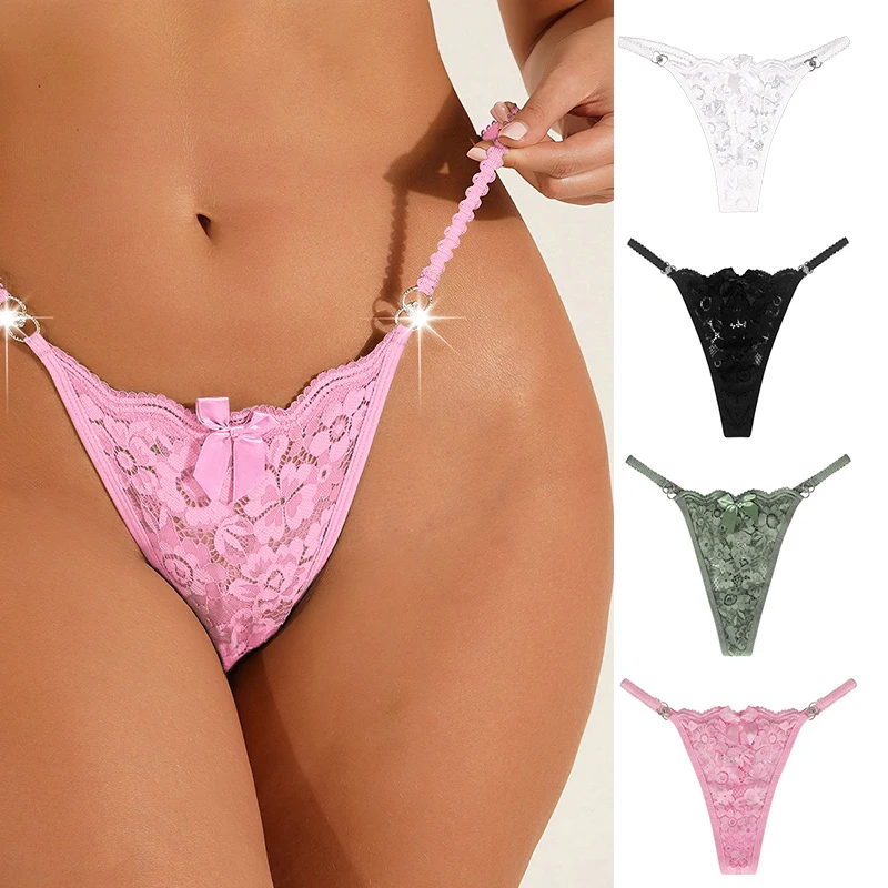 Women Sexy Lace G-string Rhinestone Strap Thong Low Waist Sexy Panties White Mesh See-through Lingerie Female Panties Briefs New
Women Sexy Lace G-string Rhinestone Strap Thong Low Waist Sexy Panties White Mesh See-through Lingerie Female Panties Briefs New