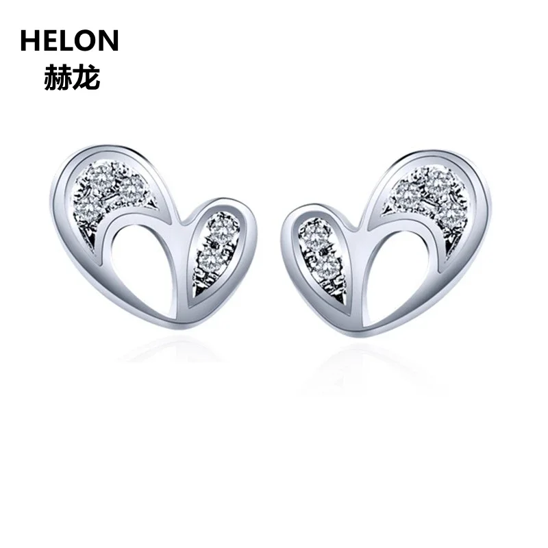 Solid 14k White Gold Cold Natural Diamonds Women Stud Earrings Trendy Fine Jewelry Unique Heart
Solid 14k White Gold Cold Natural Diamonds Women Stud Earrings Trendy Fine Jewelry Unique Heart