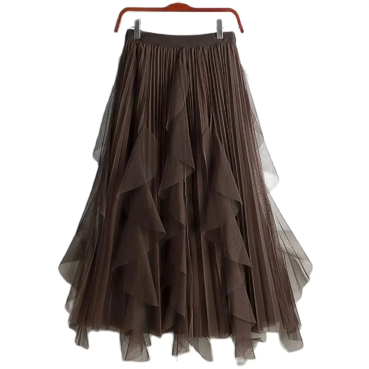 Women Skirt Mesh Layered Ruffle Hem Long Skirt Korean Fashion Casual High Waist Skirt Spring Summer Clothes
Women Skirt Mesh Layered Ruffle Hem Long Skirt Korean Fashion Casual High Waist Skirt Spring Summer Clothes