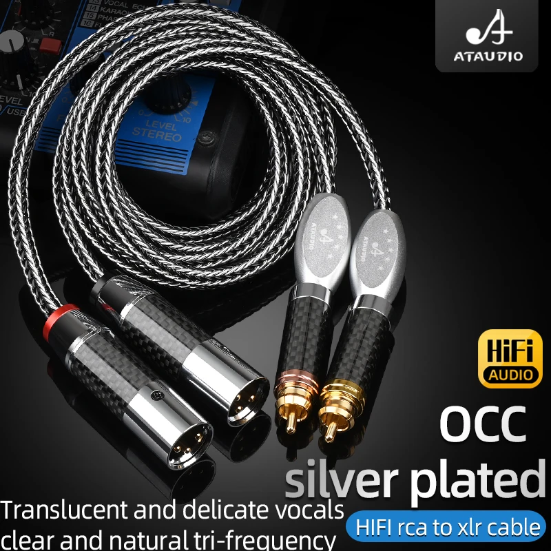 

Один пара HiFi RCA к XLR аудио кабель Hi-end OCC посеребренный 2RCA к 2XLR сбалансированный штекер Соединительный кабель для усилителя плеера