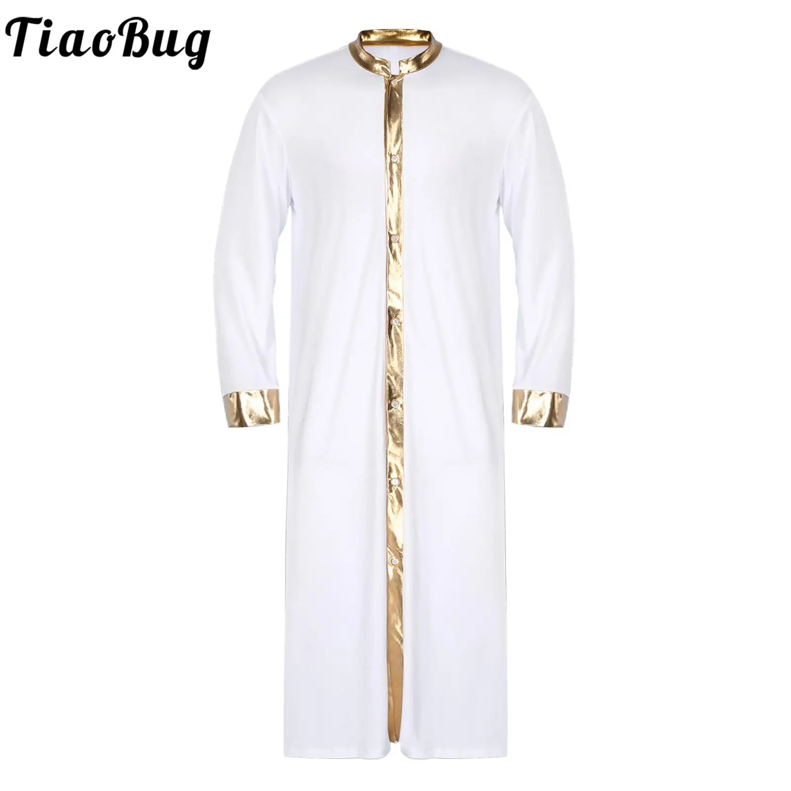 Mens Worship Dance Robe Metallic Shiny Long Sleeve Button Robes Halloween Theme Party Pastor Role Play Costume
Mens Worship Dance Robe Metallic Shiny Long Sleeve Button Robes Halloween Theme Party Pastor Role Play Costume