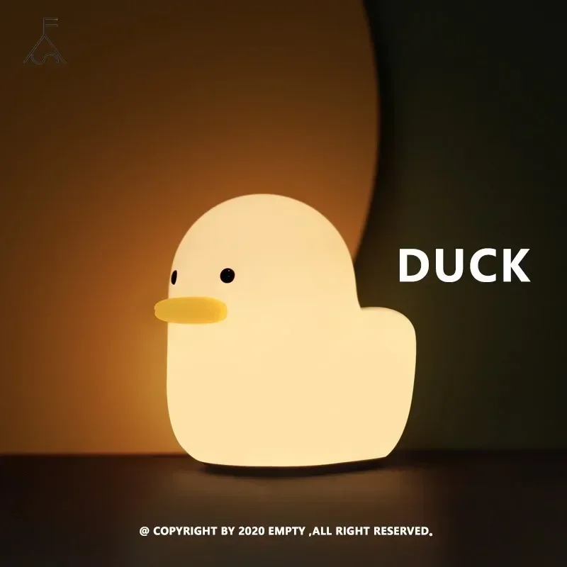 

Muid Silly Duck Sleeping Lamp Silicone Creative Bedroom Baby Breast-feeding Tap Bedside Lamp Eye Protection Night Light Charge