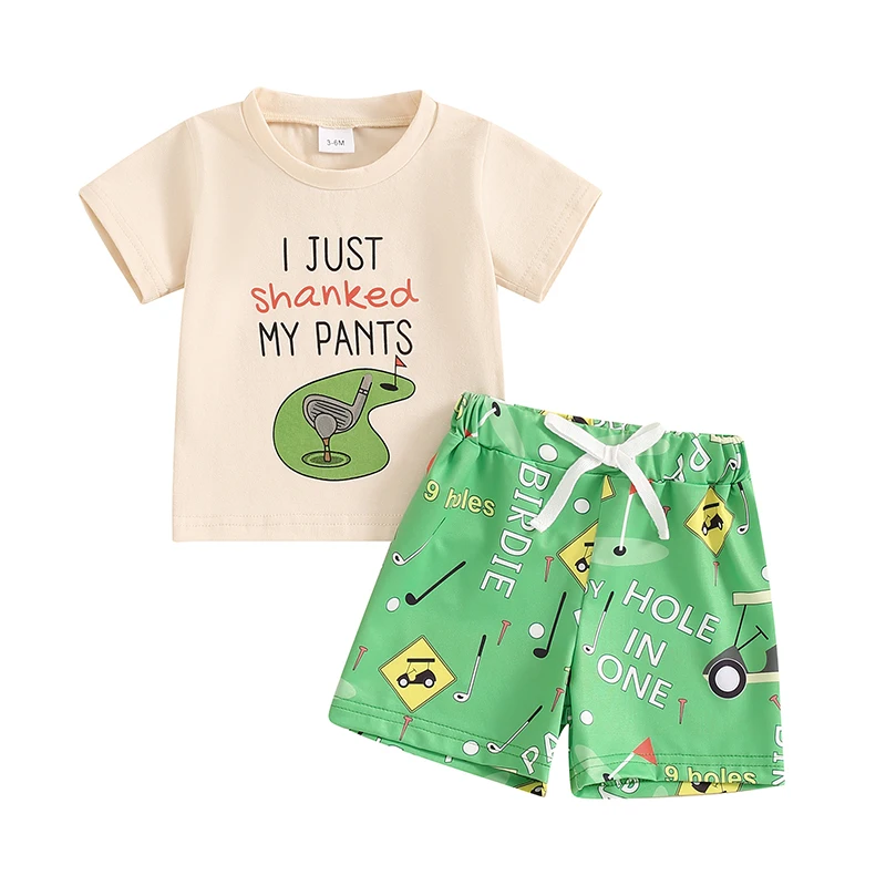 Toddler Boy Casual Outfit Letter Print Short Sleeve Tops with Golf Pattern Elastic Waist Shorts 2 Pcs Clothes
Toddler Boy Casual Outfit Letter Print Short Sleeve Tops with Golf Pattern Elastic Waist Shorts 2 Pcs Clothes
