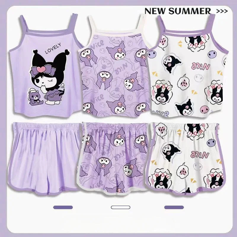 Sanrio Kuromi Kid Camisole Pajamas Suit Cute Anime Summer Cartoon Pajamas Children Girl Loose Casual Summer Camisole Pajamas
Sanrio Kuromi Kid Camisole Pajamas Suit Cute Anime Summer Cartoon Pajamas Children Girl Loose Casual Summer Camisole Pajamas