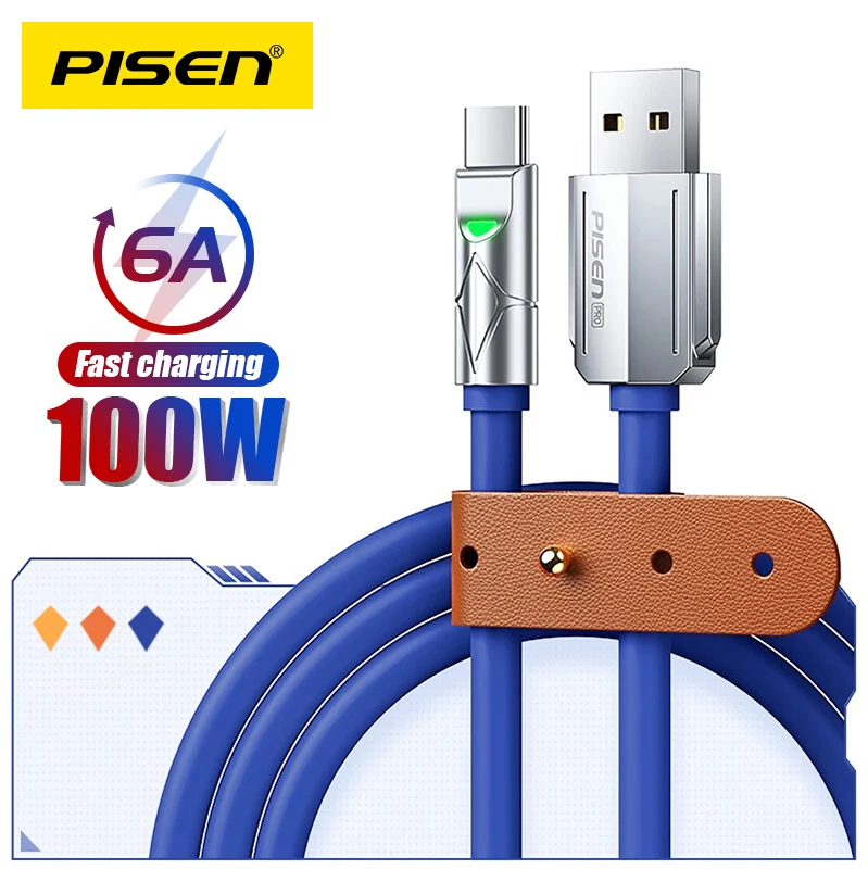 PISEN 6A Fast Charging Cable USB To Type C Date Cable For Huawei Xiaomi Samsung Liquid Silicone Wire Phone Charging Accessories
PISEN 6A Fast Charging Cable USB To Type C Date Cable For Huawei Xiaomi Samsung Liquid Silicone Wire Phone Charging Accessories
