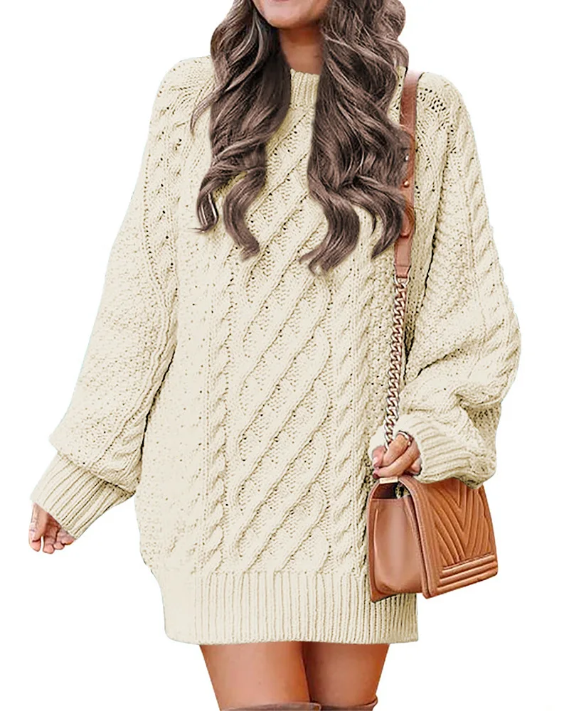 New Women's Round Neck Long Sleeve Large Twisted Knitted Sweater Solid Color Sweater Jumper Solid Color
New Women's Round Neck Long Sleeve Large Twisted Knitted Sweater Solid Color Sweater Jumper Solid Color