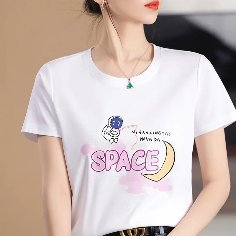 High End And High-Quality 100% Pure Cotton T-shirt, Summer Printed Round Neck Short Sleeved Women's T-shirt
High End And High-Quality 100% Pure Cotton T-shirt, Summer Printed Round Neck Short Sleeved Women's T-shirt
