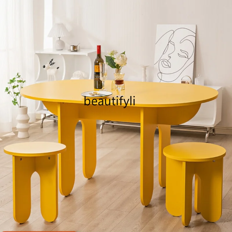 zq Nordic Dining Table Home Long Table Workbench Oval Study Desk Office Conference Table
zq Nordic Dining Table Home Long Table Workbench Oval Study Desk Office Conference Table