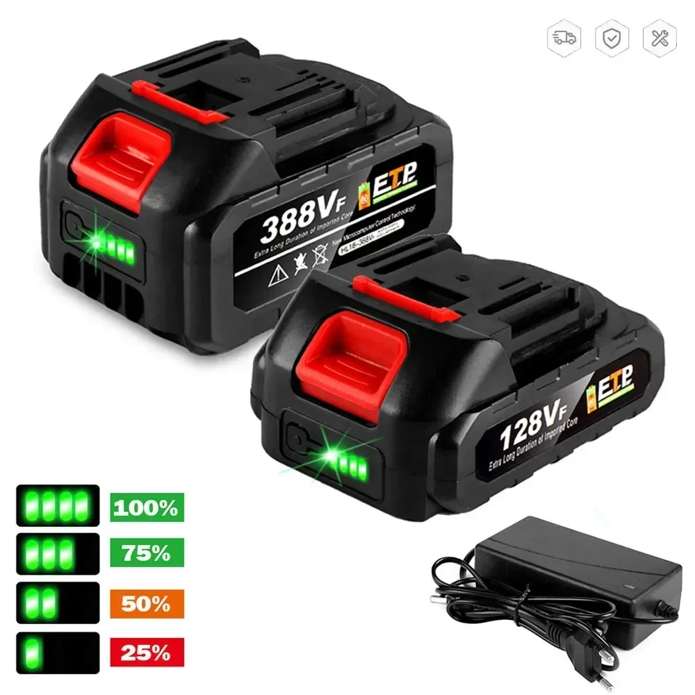 

18V Rechargeable Lithium Ion Battery High Capacity with Battery Indicator For Makita Cordless Electric Power Tool Battery EUPlug