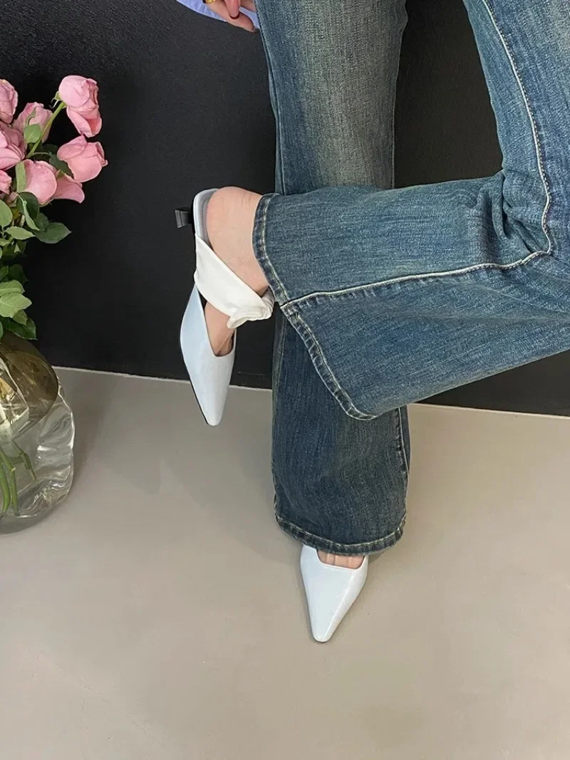 Sweet Butterfly-knot Low-heeled Slippers Women Elegant Pointed Toe Slingback Slide Sandals Comfort Concise Designer Office Shoes 33 Sfca1d94cdcb2433b99856636c0dbb640E