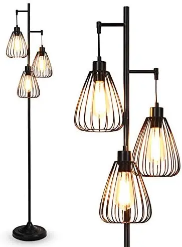 Lights Industrial Floor Lamp, Rustic 3- Tall Lamp, 67Inch Metal Standing Lamp, Tree Lamp with 3 Hanging Lampshade, Cage Floor Li
Lights Industrial Floor Lamp, Rustic 3- Tall Lamp, 67Inch Metal Standing Lamp, Tree Lamp with 3 Hanging Lampshade, Cage Floor Li