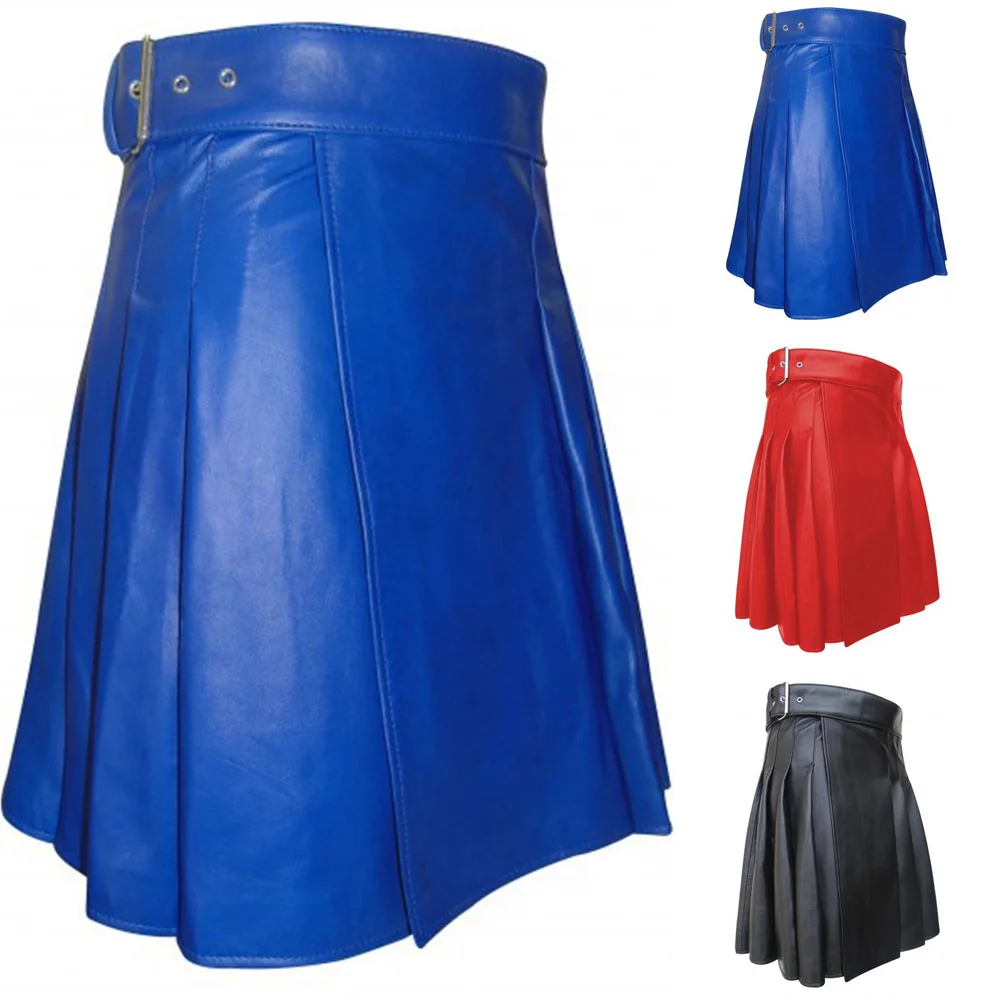 Men Scottish Traditional Pleated Skirt Fashion Scottish Style Leather Belt Solid Color Pleated Skirt Fashion Casual Men Skirt
Men Scottish Traditional Pleated Skirt Fashion Scottish Style Leather Belt Solid Color Pleated Skirt Fashion Casual Men Skirt
