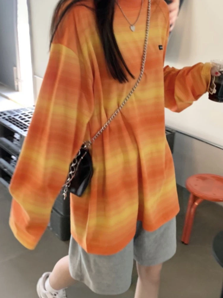 Футболка женская Радужная в полоску, повседневная универсальная винтажная рубашка в стиле Харадзюку, уличная одежда контрастных цветов, Y2k
Футболка женская Радужная в полоску, повседневная универсальная винтажная рубашка в стиле Харадзюку, уличная одежда контрастных цветов, Y2k