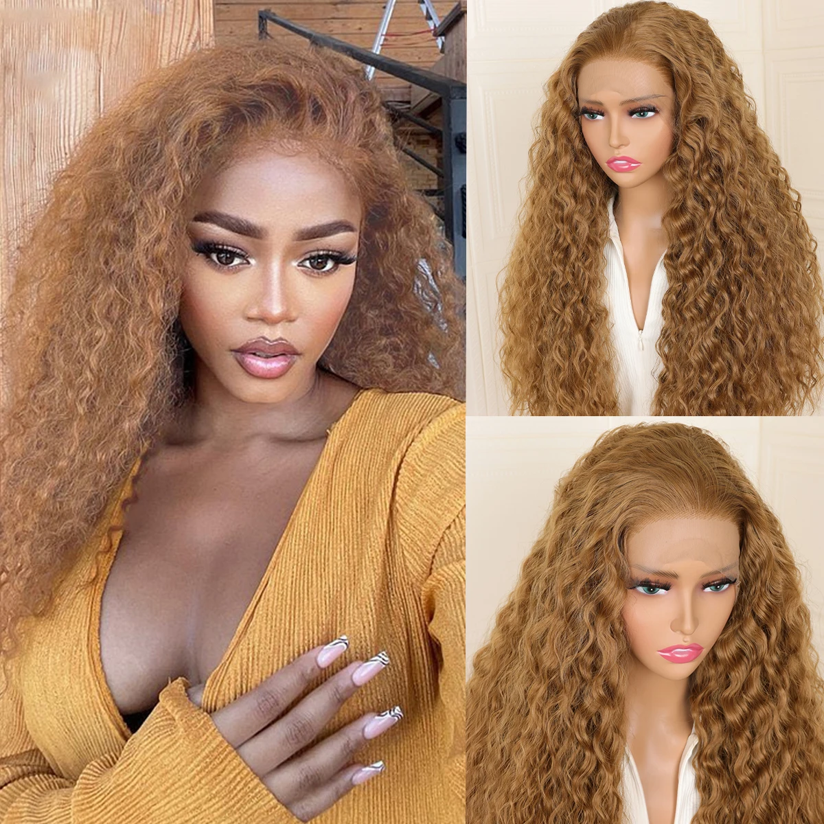 Soft 26Inch 180%Density Long Blonde Kinky Curly Lace Front Wig Glueless Preplucked Wig For Women With Baby Hair Daily Deep Part
Soft 26Inch 180%Density Long Blonde Kinky Curly Lace Front Wig Glueless Preplucked Wig For Women With Baby Hair Daily Deep Part