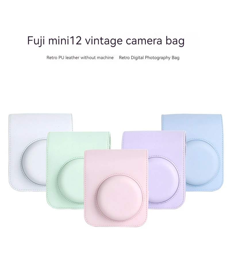 Protective case PU photography bag, camera case storage bag suitable for Fuji mini 12 solid color Polaroid camera bag
Protective case PU photography bag, camera case storage bag suitable for Fuji mini 12 solid color Polaroid camera bag