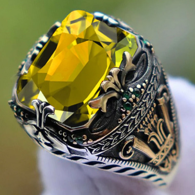 2022 New Inlaid Yellow Emerald Men's Luxury Ring Personality Retro Domineering Gemstone Ring To Attend The Banquet Party Jewelry
2022 New Inlaid Yellow Emerald Men's Luxury Ring Personality Retro Domineering Gemstone Ring To Attend The Banquet Party Jewelry