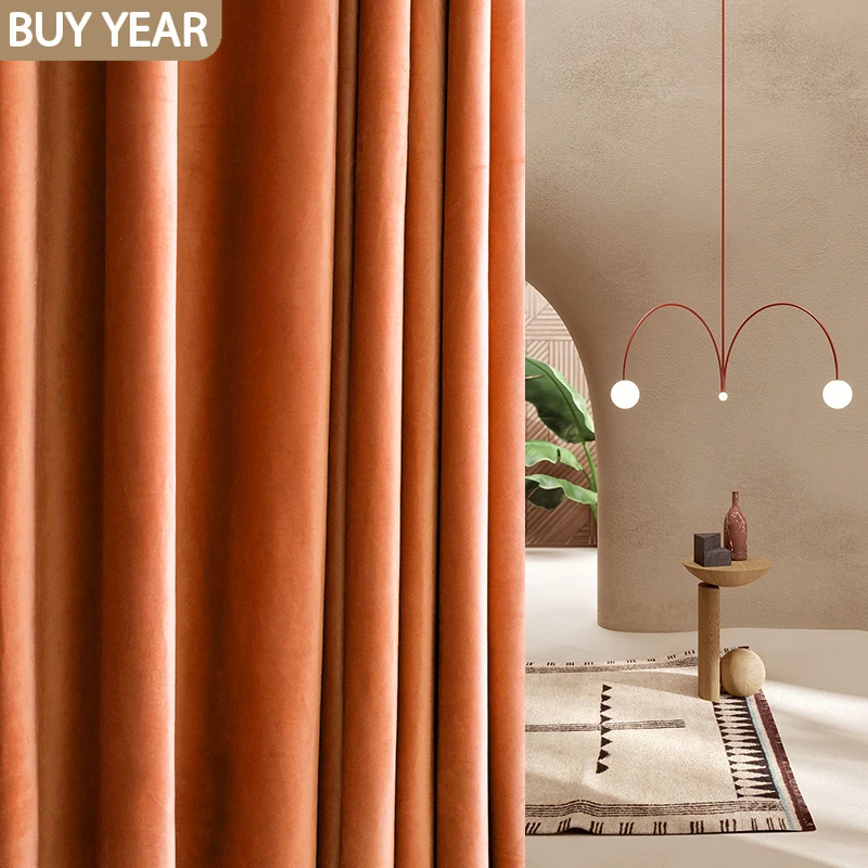 Nordic Velvet Curtain for Living Room Bedroom Luxury Orange Green Curtains Thickened Velvet French Window Curtains
Nordic Velvet Curtain for Living Room Bedroom Luxury Orange Green Curtains Thickened Velvet French Window Curtains