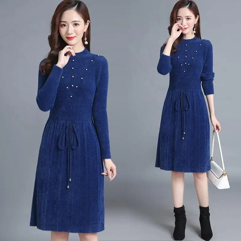 Women Fall Winter Fashion Solid Elegant Casual Turtleneck Dress for Ladies Lace-up Long Sleeve Loose Sweater Dresses V40
Women Fall Winter Fashion Solid Elegant Casual Turtleneck Dress for Ladies Lace-up Long Sleeve Loose Sweater Dresses V40