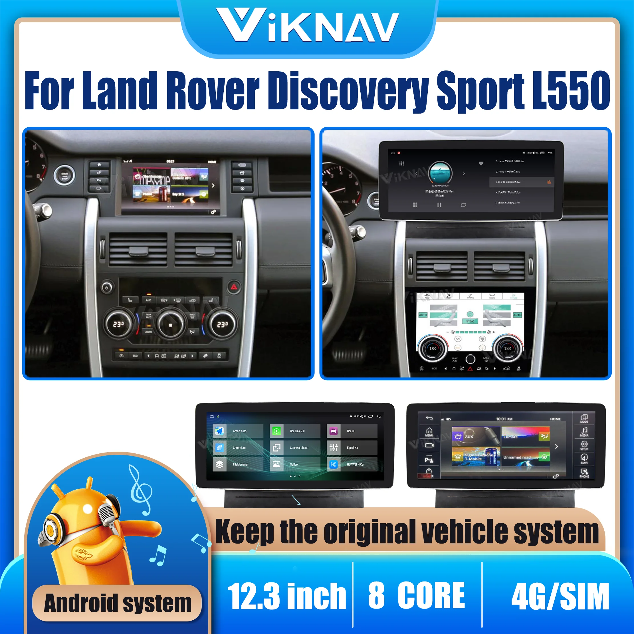 12.3inch For Land Rover discovery sport L550 2015-2019 Car Radio wireless Carplay with AC panel Display Touching Screen
12.3inch For Land Rover discovery sport L550 2015-2019 Car Radio wireless Carplay with AC panel Display Touching Screen