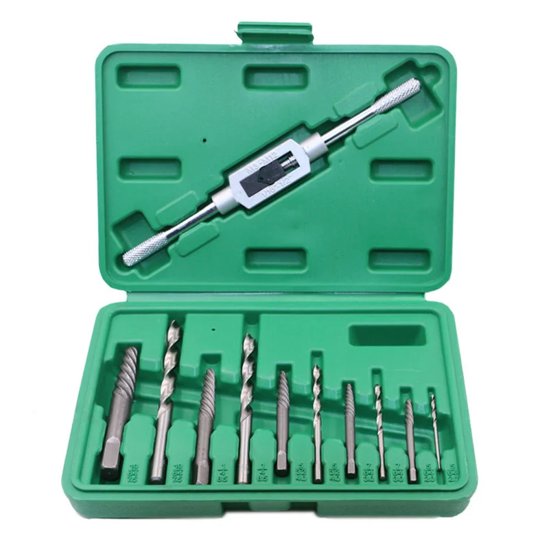 

11p Sets Screw Extractor Metal Drill Bit Set Damaged Screws Remover Extractor Woodworking Tools Broken Bolt Water Pipe Extractor