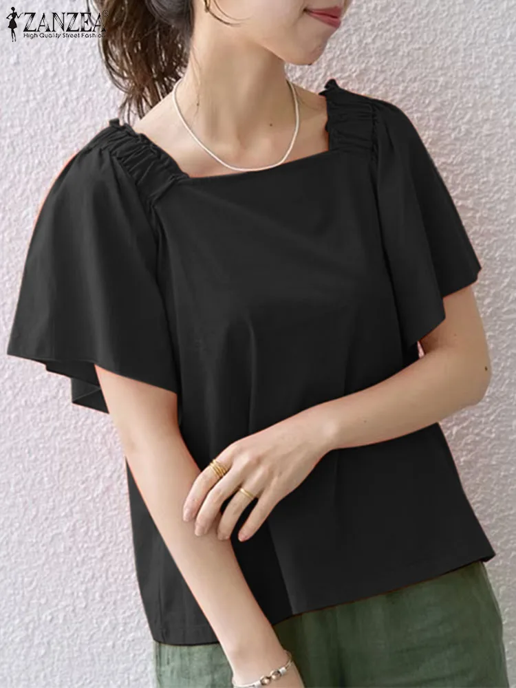 ZANZEA Vintage Square Neck Short Sleeve Party Shirt Summer Blouse Women Elegant Holiday Tops Casual Female Loose Blusas Chemise
ZANZEA Vintage Square Neck Short Sleeve Party Shirt Summer Blouse Women Elegant Holiday Tops Casual Female Loose Blusas Chemise