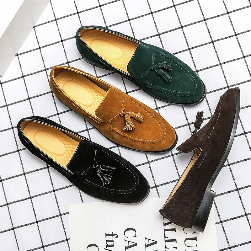

MODX 2023 Suede Tassel Leisure Men's Shoes m2 Summer Italy Style Soft Moccasins Men Loafers