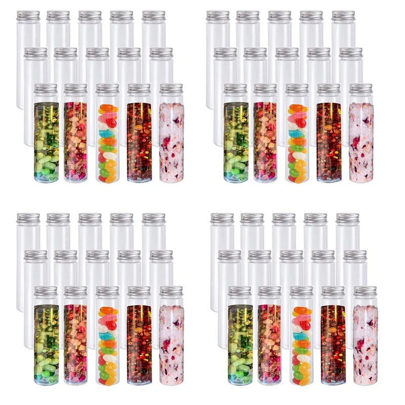 60Pcs 110Ml Plastic Test Tube,Clear Flat Test Tubes,Plastic Test Tubes With Screw Caps For Candy,Beans,Party Decor
60Pcs 110Ml Plastic Test Tube,Clear Flat Test Tubes,Plastic Test Tubes With Screw Caps For Candy,Beans,Party Decor