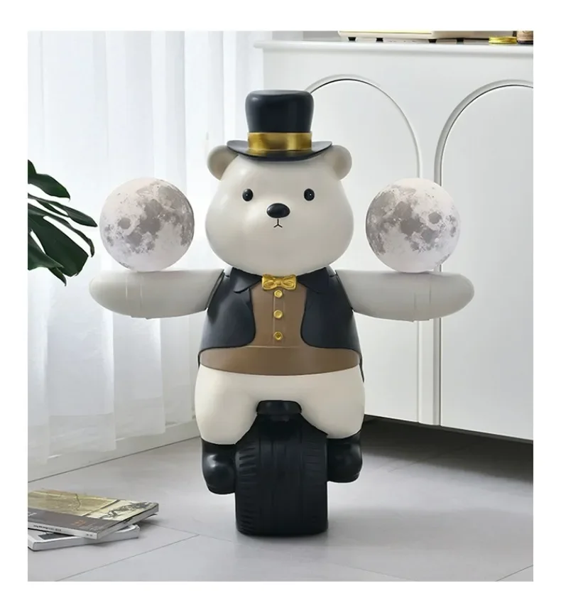 Modern Light Luxury Living Room Creative Floor-standing Bear Ornaments Lamp Panel Sofa Storage Tray High-end Home Decoration Modern Light Luxury Living Room Creative Floor-standing Bear Ornaments Lamp Panel Sofa Storage Tray High-end Home Decoration