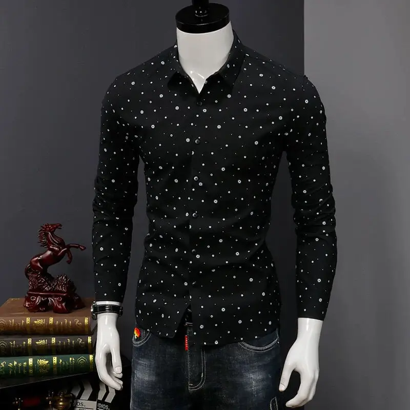 Men's long sleeve shirt autumn slim handsome business casual jacket youth Korean fashion men's wave point shirt
Men's long sleeve shirt autumn slim handsome business casual jacket youth Korean fashion men's wave point shirt