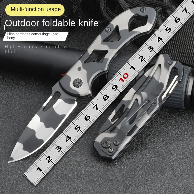 Camo Outdoor Mini Folding Knife High Hardness Self Defense Camping Survival Knife Multi Purpose Hollow Handle Knife
Camo Outdoor Mini Folding Knife High Hardness Self Defense Camping Survival Knife Multi Purpose Hollow Handle Knife