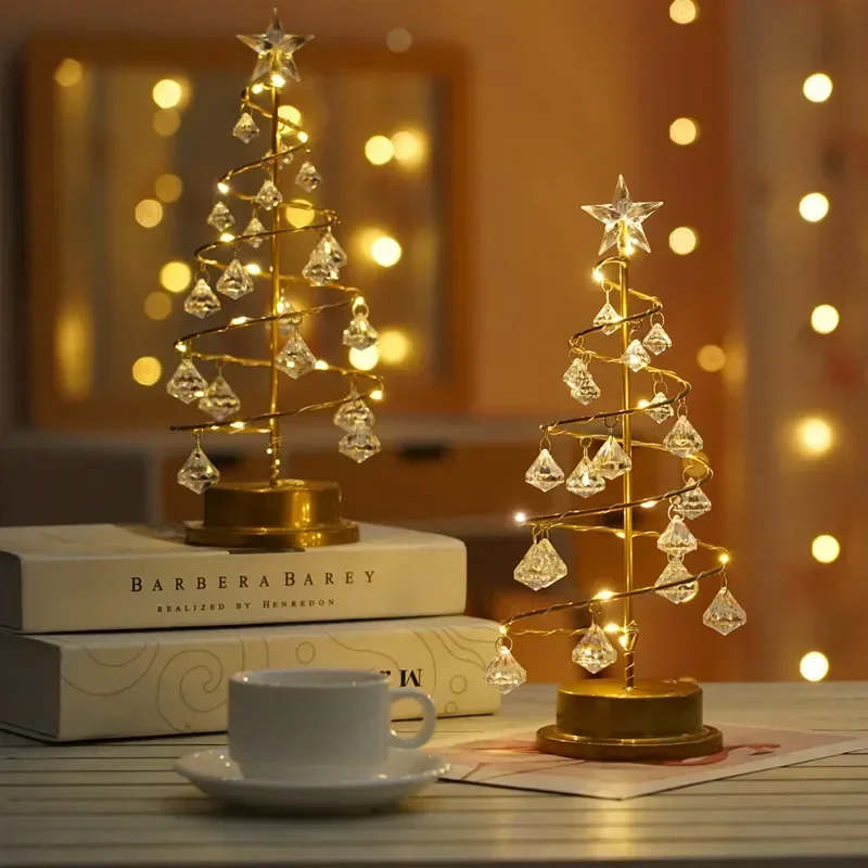 LED Crystal Christmas Tree Light Iron Art Night Lights Bedroom Desk Lamp Wedding Xmas Atmosphere Night Light Home Decor
LED Crystal Christmas Tree Light Iron Art Night Lights Bedroom Desk Lamp Wedding Xmas Atmosphere Night Light Home Decor