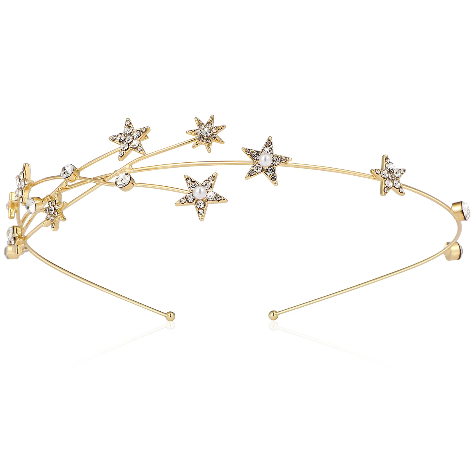 

Headband Hair Accessories Women's Stars Tiara Bands Headdress Tie Bridal Hairband Headpiece Wild