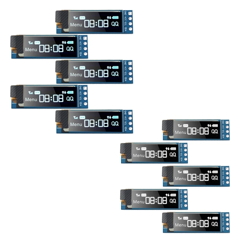 

Модуль дисплея I2C 0,91 дюйма, модуль дисплея I2C OLED, драйвер экрана I2C OLED, постоянный ток 3,3-5 В, 5 шт.