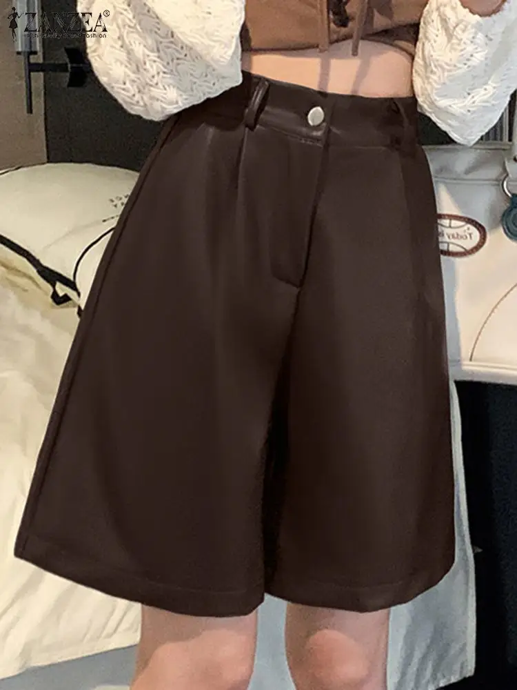 Women High Waisted Short Pants ZANZEA Fashion PU Leather Shorts Vintage Undefined Drapped Trousers Casual 2023 Office Wear Short
Women High Waisted Short Pants ZANZEA Fashion PU Leather Shorts Vintage Undefined Drapped Trousers Casual 2023 Office Wear Short
