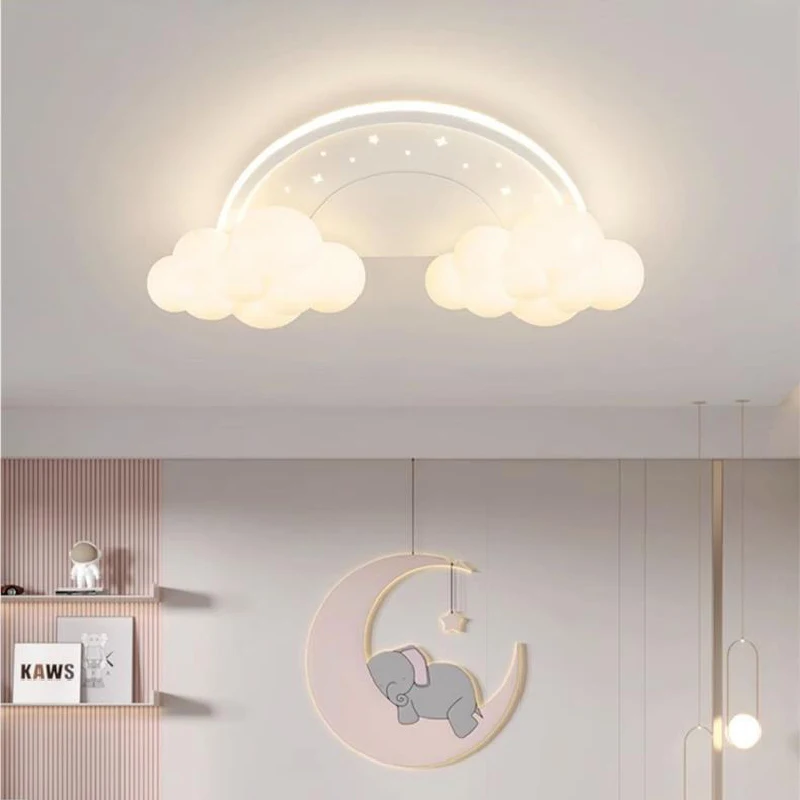 

Modern Rainbow Cloud Ceiling Lamps LED Children's Room Lamp Nordic Warm Romantic Princess Room Boy Girl Bedroom Ceiling Lights