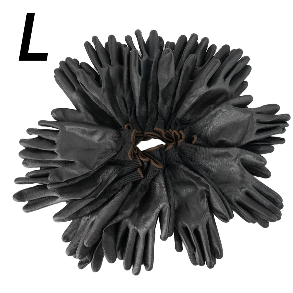 Hand Protect Work Gloves PU Coated S/M/L Safety 12 Pairs Antiskid Black Dust-proof Carpenters Gardening Supplies
Hand Protect Work Gloves PU Coated S/M/L Safety 12 Pairs Antiskid Black Dust-proof Carpenters Gardening Supplies