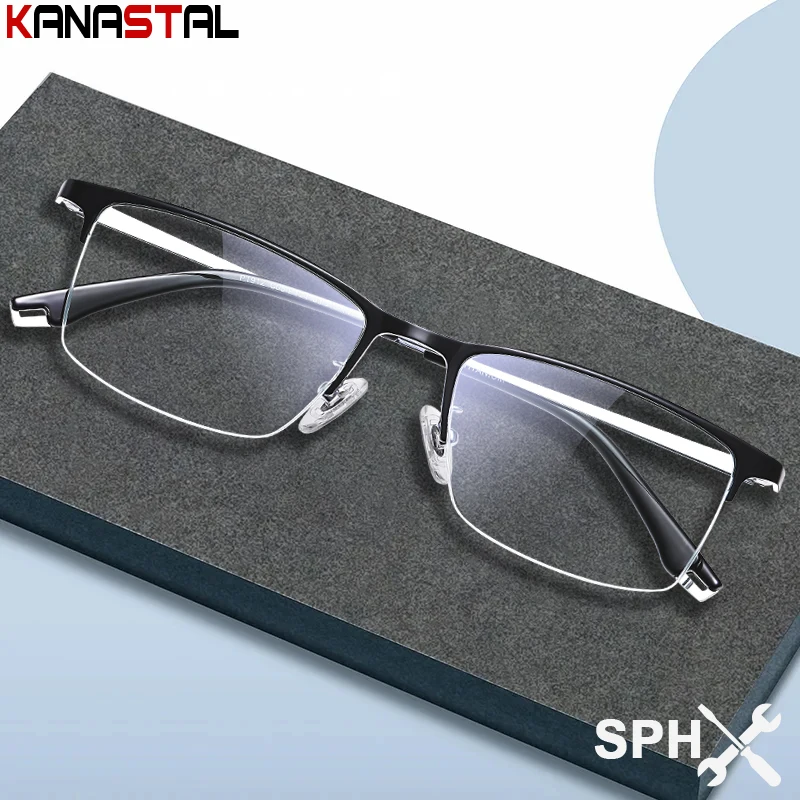 Men Blue Light Blocking Reading Glasses Fashion Titanium Box Eyeglasses Half Frame Prescription Optics Myopia Presbyopic Eyewear
Men Blue Light Blocking Reading Glasses Fashion Titanium Box Eyeglasses Half Frame Prescription Optics Myopia Presbyopic Eyewear