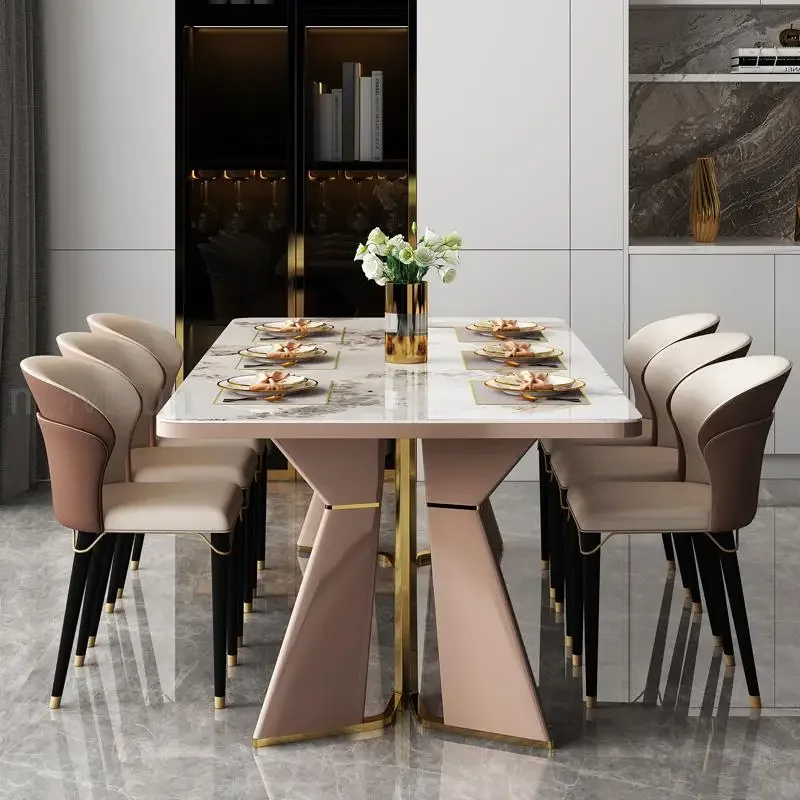 Minimalist Dining Room Small and Large Apartment Stainless Steel Base Rectangle Table Rock Board Tabletop Kitchen Furniture
Minimalist Dining Room Small and Large Apartment Stainless Steel Base Rectangle Table Rock Board Tabletop Kitchen Furniture