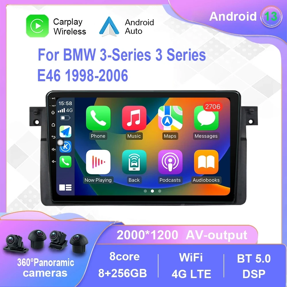 Android 12.0 For BMW 3-Series 3 Series E46 1998-2006 Multimedia Player Auto Radio GPS Carplay 4G WiFi DSP Bluetooth
Android 12.0 For BMW 3-Series 3 Series E46 1998-2006 Multimedia Player Auto Radio GPS Carplay 4G WiFi DSP Bluetooth