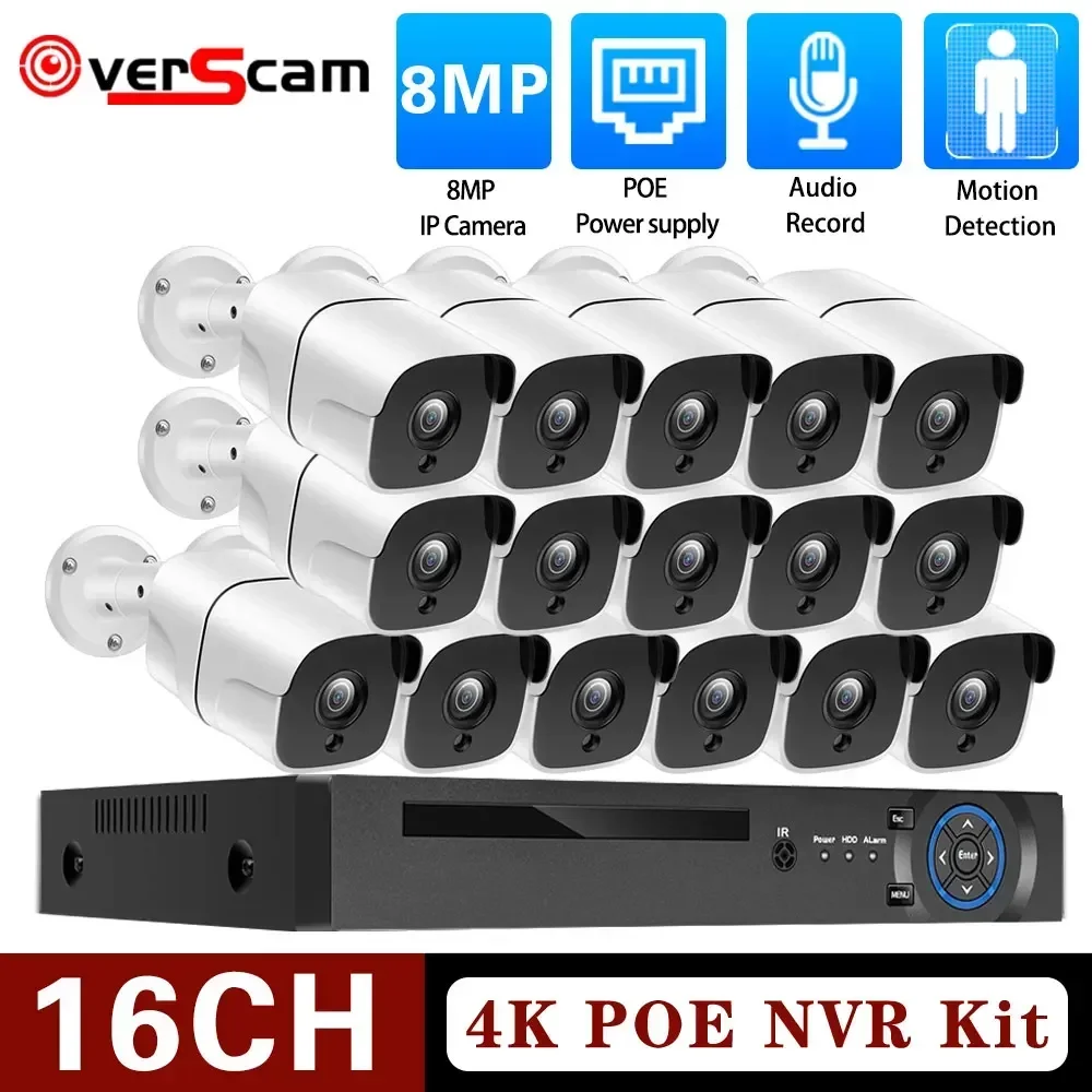 16CH 8MP 4K POE Security Camera System Audio Recording NVR Kit CCTV Outdoor IP Camera H.265 P2P HD Video Surveillance Camera Set
16CH 8MP 4K POE Security Camera System Audio Recording NVR Kit CCTV Outdoor IP Camera H.265 P2P HD Video Surveillance Camera Set