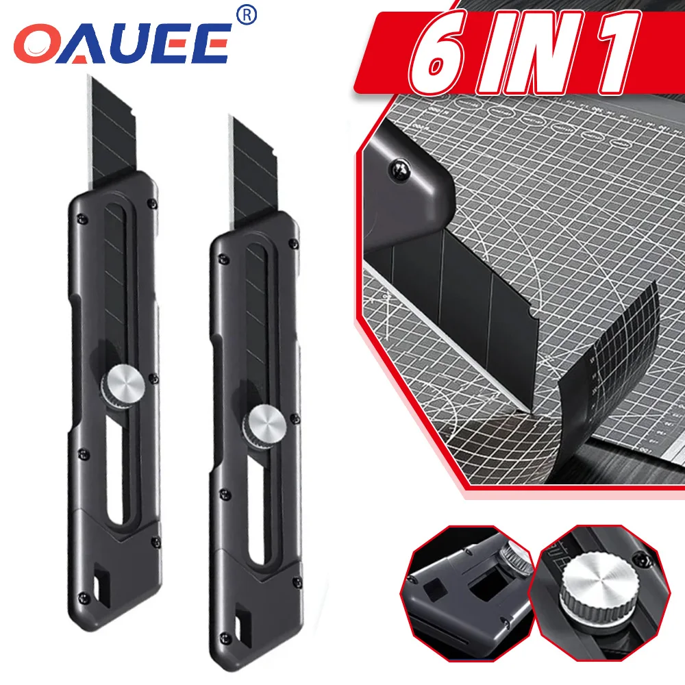 6 in 1 Utility Knife Stainless Steel Multi-Function Stationery Knife Tail Break Design/Cropping Retractable Box Cutter Art
6 in 1 Utility Knife Stainless Steel Multi-Function Stationery Knife Tail Break Design/Cropping Retractable Box Cutter Art
