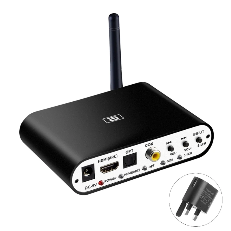 Digital Converter 5.1CH Bluetooth-compatible DTS AC3 5.1 Optical/Coaxial/Bluethooth-compatible/ARC-
Digital Converter 5.1CH Bluetooth-compatible DTS AC3 5.1 Optical/Coaxial/Bluethooth-compatible/ARC-