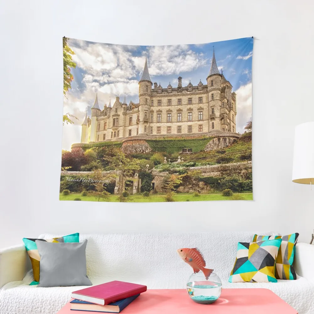 

Dunrobin Castle at Sunset (Golspie, Sutherland, Scotland) Tapestry Funny Wall Hanging Wall Hanging Decor Tapestry