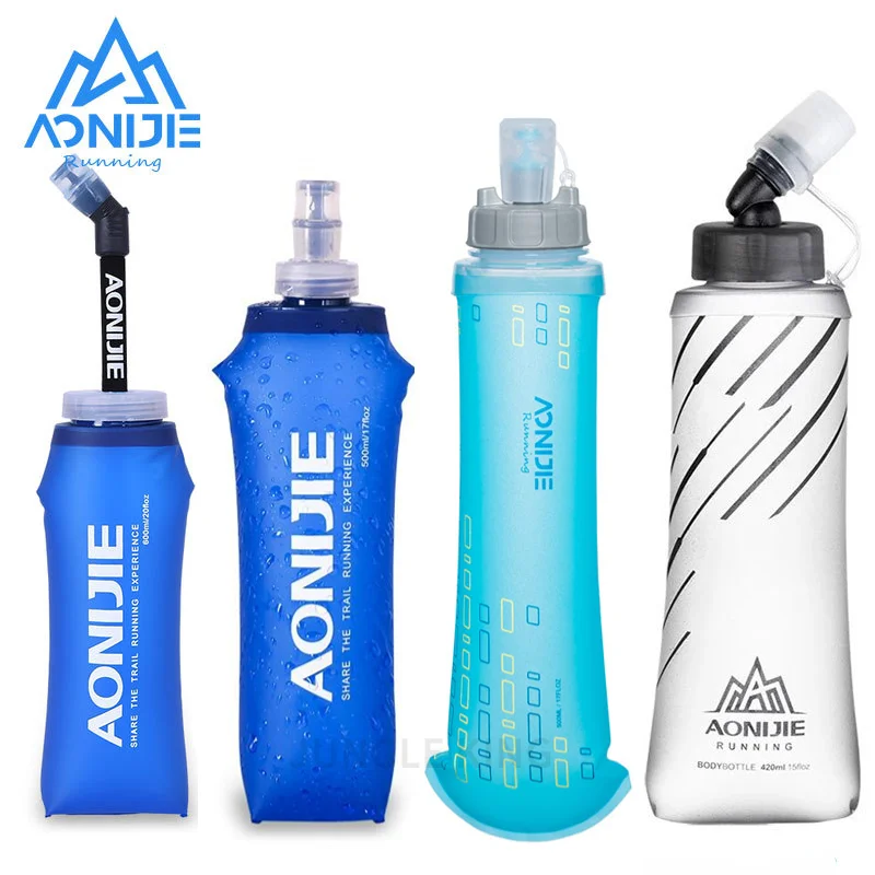 

AONIJIE 250ml 500ml Soft Flask Folding Collapsible Water Bottle TPU BPA-Free for Running Hydration Pack Waist Bag Vest SD09 SD10
