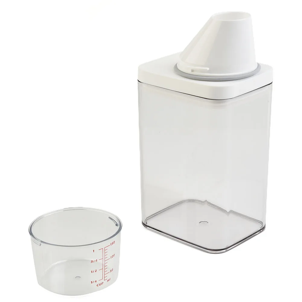 Dust-proof Leak-proof Soap Dispenser Washing Dispenser Laundry Washing Soap Detergents Storage Box Lid Up Powder Container White
Dust-proof Leak-proof Soap Dispenser Washing Dispenser Laundry Washing Soap Detergents Storage Box Lid Up Powder Container White
