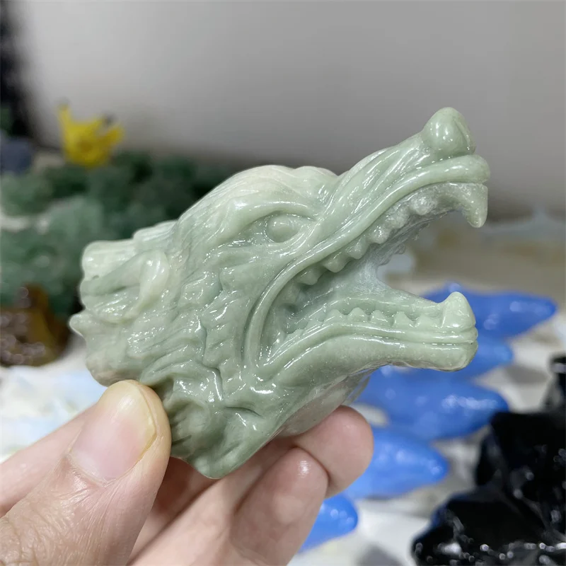 Natural Dushan Jade Crystal Wolf Head Crystal Carving Statue Ornament Animal Sculpture Crafts For Home Decoration 1pcs
Natural Dushan Jade Crystal Wolf Head Crystal Carving Statue Ornament Animal Sculpture Crafts For Home Decoration 1pcs