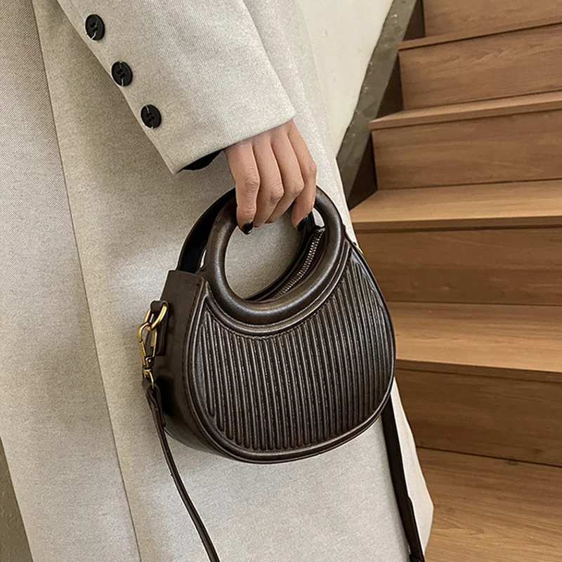 

Women Lady Fashion Striped Design Casual Top Handle Handbag Underarm Shoulder Hobos Bag Woman Totes Purses Satchel Crossbody Bag