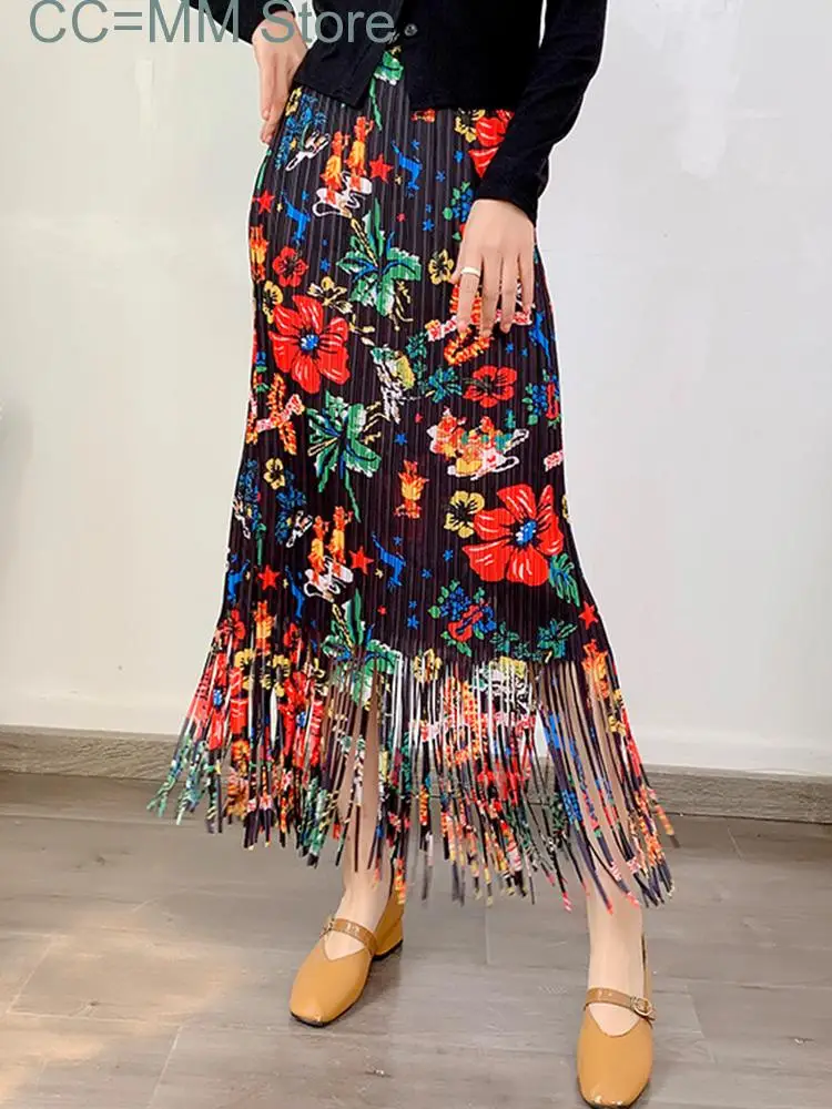 New Fashion Printed Flower Pleated Tassels Skirt For Women High Elastic Waist Skirts Female Clothing Spring
New Fashion Printed Flower Pleated Tassels Skirt For Women High Elastic Waist Skirts Female Clothing Spring